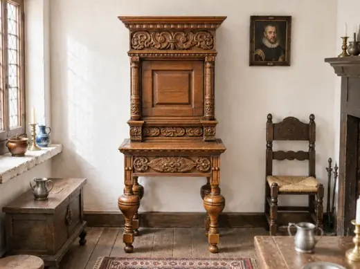 Miniature 17th C Baroque Cabinet