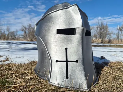 Barbuta Helmet with moveable faceplate