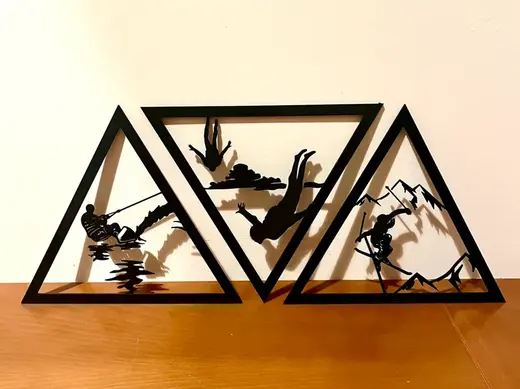 Extreme Sports Silhouette Trinagles