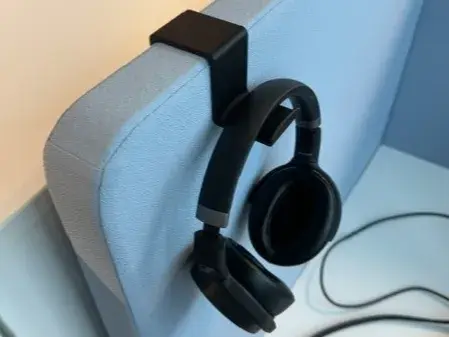 Headphone Holder for Office Cubicle Partitions