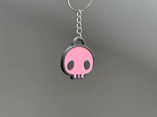 Kuromi skull keychain