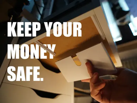 Under Drawer Secret Cash Stash Box