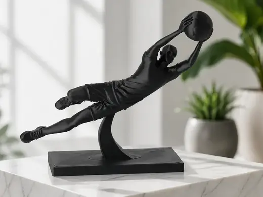 Goalkeeper Save Sculpture - Soccer Player Art