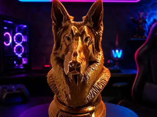 German Sheperd Bust with Custom name
