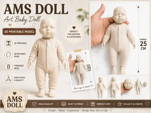 AMS Doll – Art Baby Doll -Detachable Head