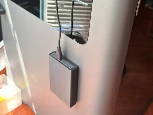 Side mount External Hard Drive Holder