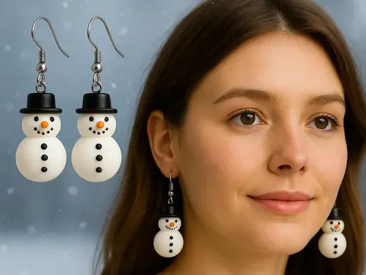 Snowman Earrings - Cute Winter Jewelry