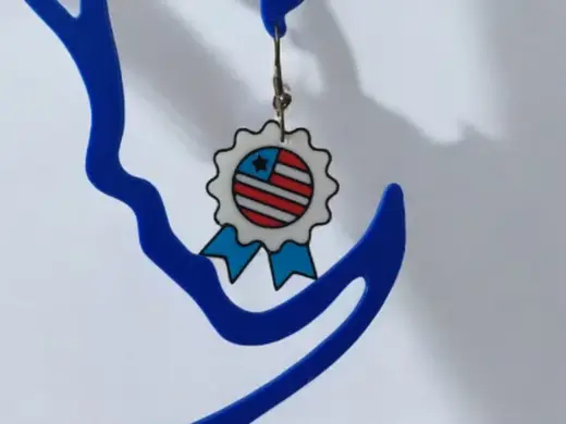 Patriotic Ribbon Multicolor Earrings