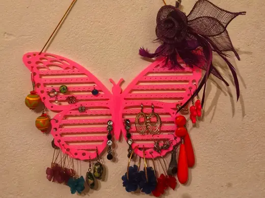 Butterfly shaped earring hanger