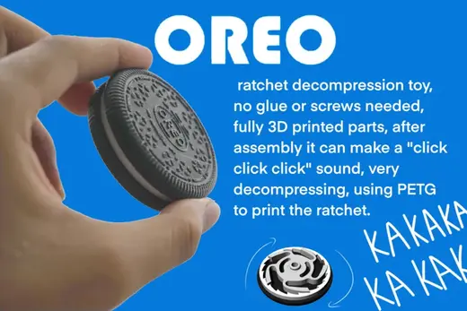 Oreo ratchet decompression toy fidget