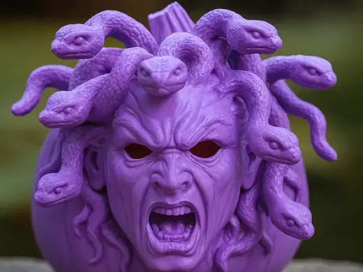 Halloween pumpkin lantern "Medusa"