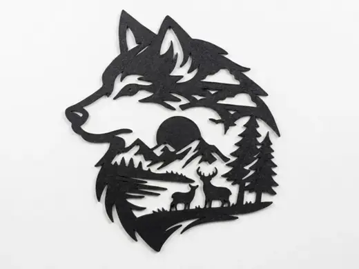 Wolf Wilderness Silhouette - Double Exposure Art