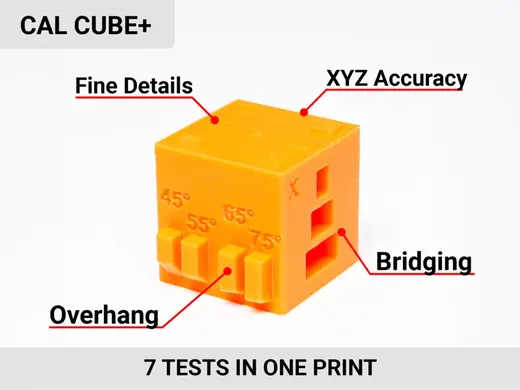Calibration Cube—Bridging, Overhang, Fit—CAL Cube+