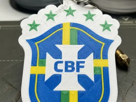Brazil CBF Football Crest Keychain / Llavero