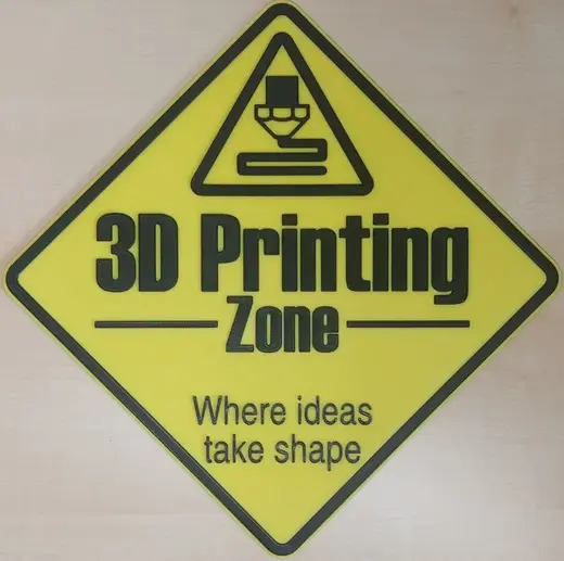 3D Printing Zone Sign
