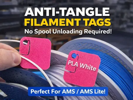 Anti-tangle tag with slot cut out