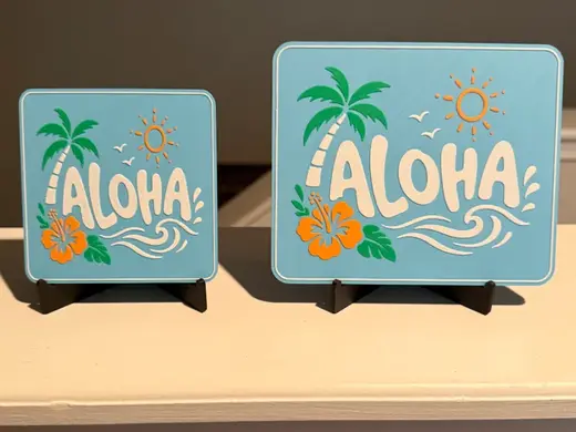 ALOHA SIGN AND COASTER