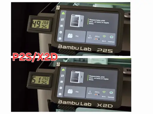 P2S / X2D Screen Bezel whit Hygrometer Holder