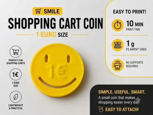 Shopping Cart Token – 1 Euro Size
