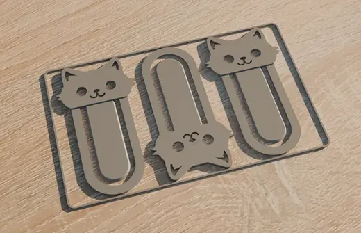 Cat bookmark kit card