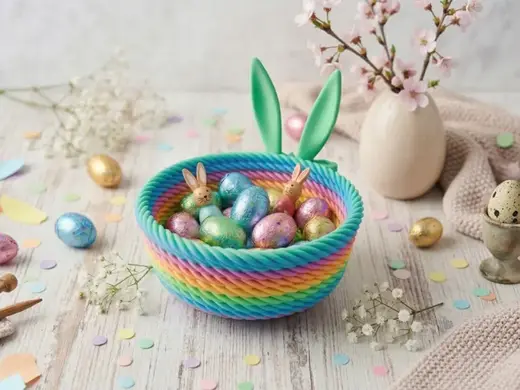 Easter Egg Basket with Bunny Ears