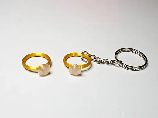 Gold Ring with Diamond Keychain, toy ring