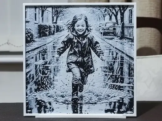 Innocent Fun In The Rain - HueForge 2 Color