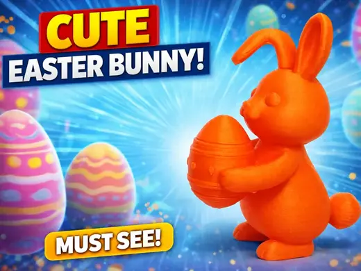 Easter Bunny Holding an Egg – Festive 3D Print
