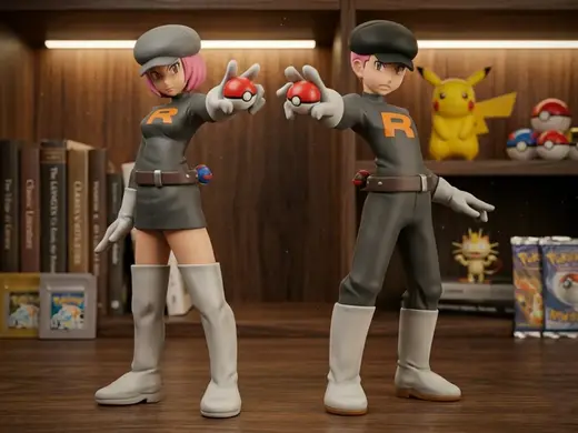 Team Rocket Pokémon Desk Sitter Anime Figure