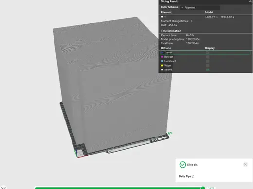 P1 / x1 / P2 / A1 Max Build volume cube 100% infil