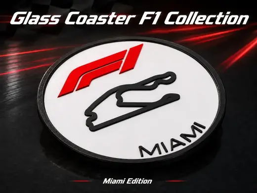 Miami F1 Circuit Glass Coaster – AMS Design