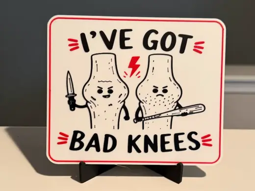 I'VE GOT BAD KNEES - FUNNY WALL ART SIGN