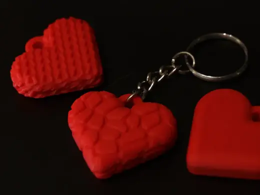 Textured Heart Keychains Minimalist Collection