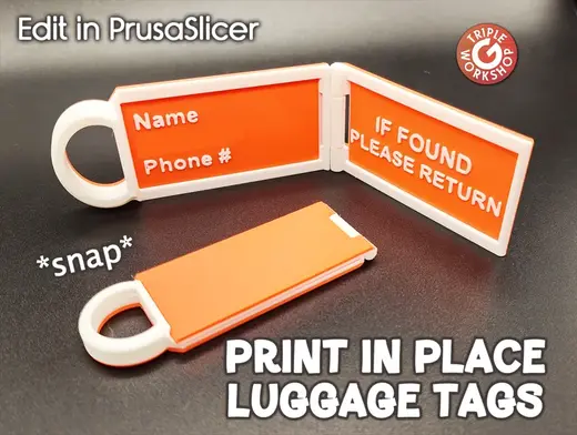 Snap-Shut Luggage Tags 2 Color