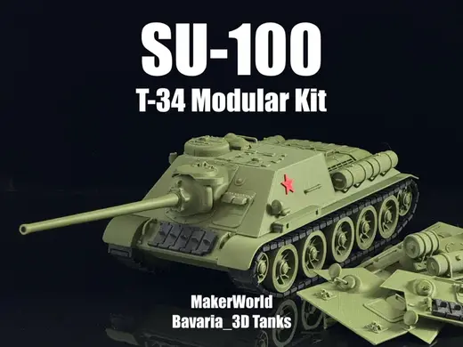 SU-100 Tank Destroyer T34 Modular Kit 1/35 Scale
