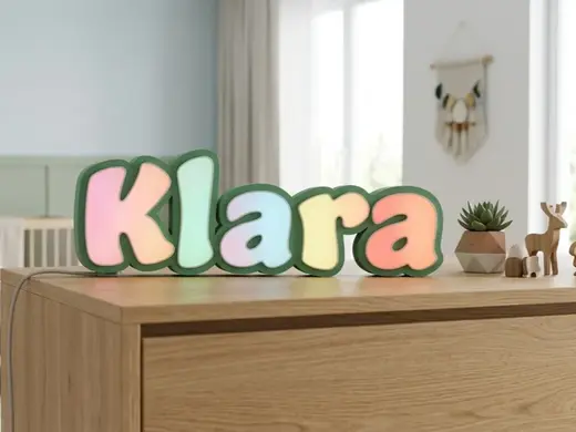 Namenlampe Klara | LED Lampe fürs Kinderzimmer