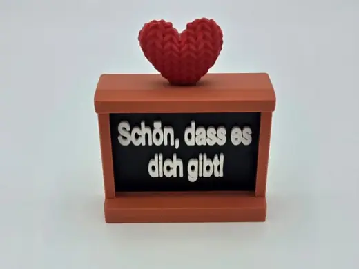 Schild mit Spruch "Schön, dass es dich gibt!"