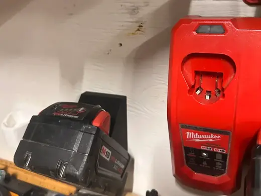 Tilted Milwaukee M18 Battery holder