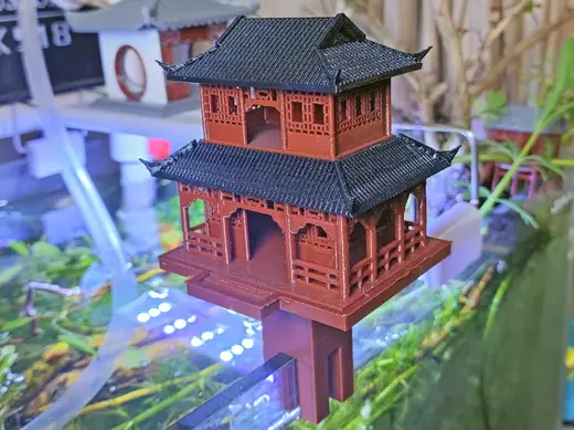 古风建筑房子 鱼缸支架 增高支架 模型支架 双层古风屋子