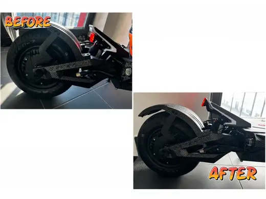 Teverun 7260r rear light upgrade above rear wheel