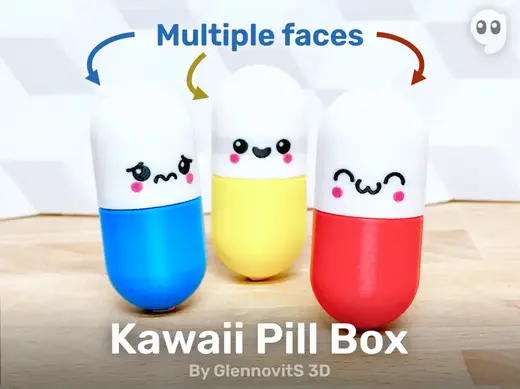 Kawaii Pill Box (cute faces to your storage)