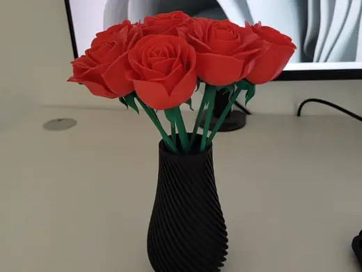 Valentine Roses Whit Vase