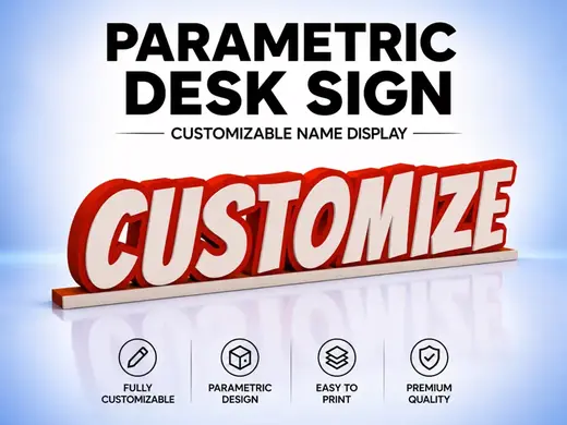 Parametric Desk Sign – Customizable Name Display