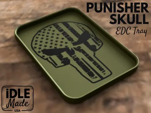 EDC / Valet Tray - Punisher Skull American Flag