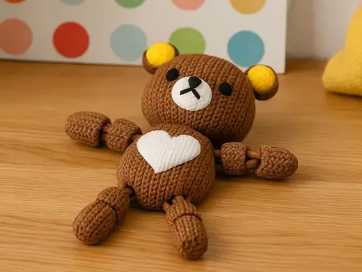 Articulated Knitted Rillakuma Bear – Cute Desk Toy