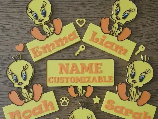 Titti Tweety Customizable Name Sign / Desk Name