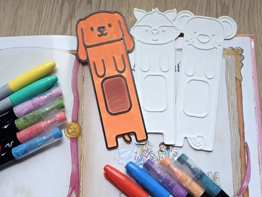 Dog Mouse Raccoon Bookmark Coloring Craft