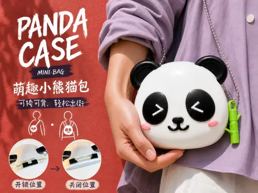 熊猫迷你背包|单肩双肩两用