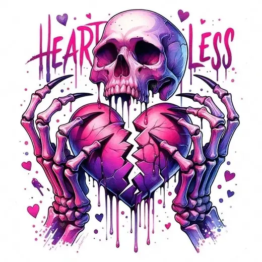 Skull crane heart coeur