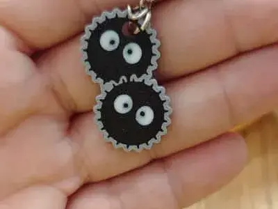 Llavero Pendientes Totoro Susuwatari Hollin negro